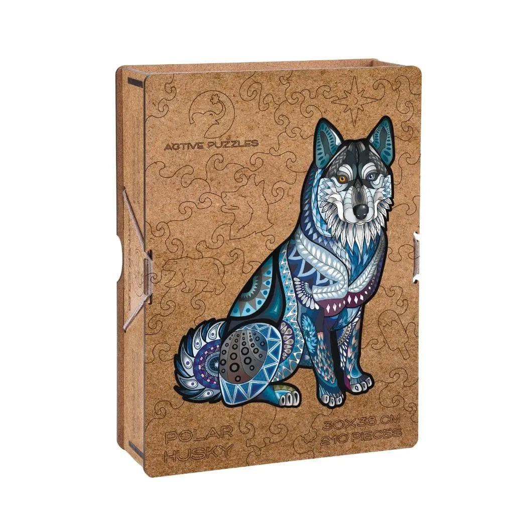 Huskie | Puzzle din lemn | 30x38cm | 210 piese